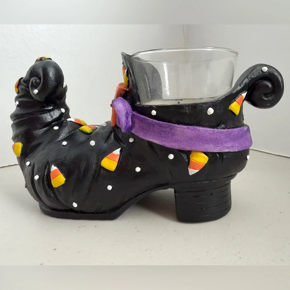 🧡💛🖤Halloween Witch Shoe Votive Candle Holder🐈⬛